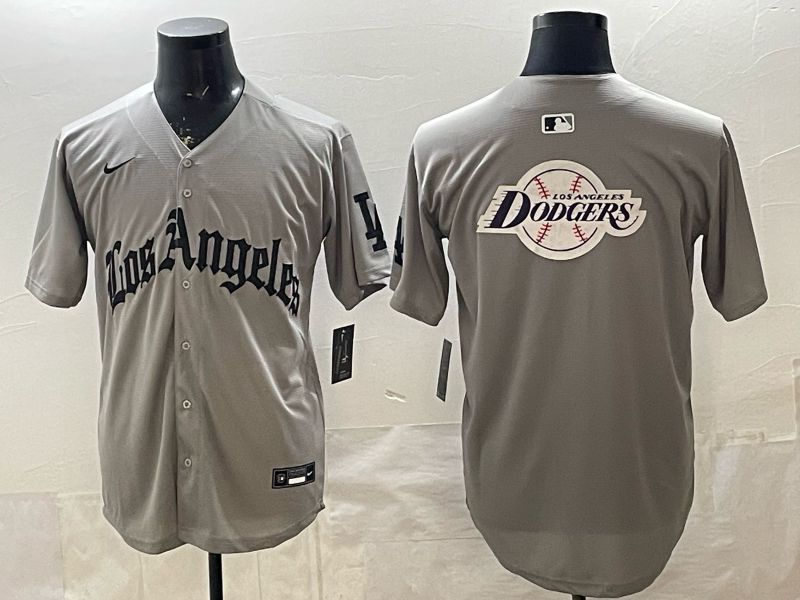 Men 2026 Los Angeles Dodgers Blank Grey Five generations Nike MLB Jersey style 0011->los angeles dodgers->MLB Jersey